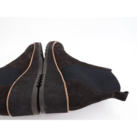 Eileen Fisher Womens Lilou Boots Booties Chelsea Wedge Heel Black Leather 5 - Picture 12 of 13